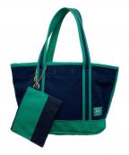 PORTER GIRLポーターガール）の古着「ハンドバッグ」｜ネイビー×グリーン