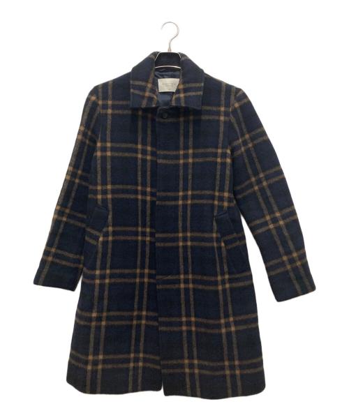 PUBLIC TOKYO（パブリックトウキョウ）PUBLIC TOKYO (パブリックトウキョウ) ウールコート ネイビー×ベージュ サイズ:2の古着・服飾アイテム