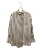 CLANEクラネ）の古着「W FACE SLANT SLIT TOPS/ダブルフェイス・スラント・スリット・トップス」｜ベージュ