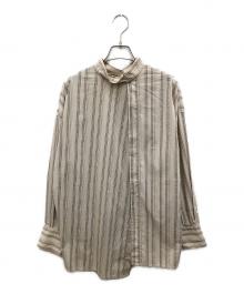 CLANE（クラネ）の古着「W FACE SLANT SLIT TOPS/ダブルフェイス・スラント・スリット・トップス」｜ベージュ