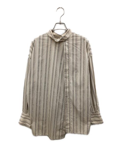 CLANE（クラネ）CLANE (クラネ) W FACE SLANT SLIT TOPS/ダブルフェイス・スラント・スリット・トップス ベージュ サイズ:2の古着・服飾アイテム