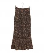 TODAYFULトゥデイフル）の古着「Jacquard Leaf Pencilskirt」｜ベージュ