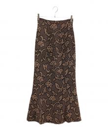 TODAYFUL（トゥデイフル）の古着「Jacquard Leaf Pencilskirt」｜ベージュ