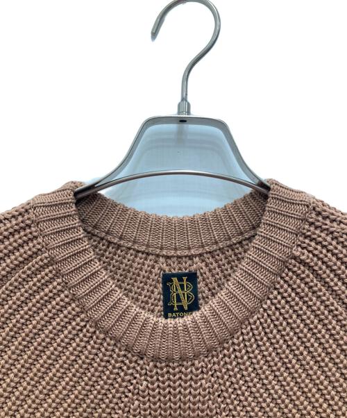 BATONER（バトナ―）BATONER (バトナ―) SIGNATURE CREW NECK/シグネチャークルーネックニット ブラウン サイズ:1の古着・服飾アイテム