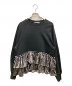 BEAUTY&YOUTHビューティーアンドユース）の古着「スウェットベロアティアードプルオーバー」｜ブラック