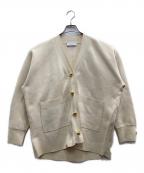 Adam et Ropeアダム エ ロペ）の古着「ロゴボタンミドルカーディガン」｜ベージュ