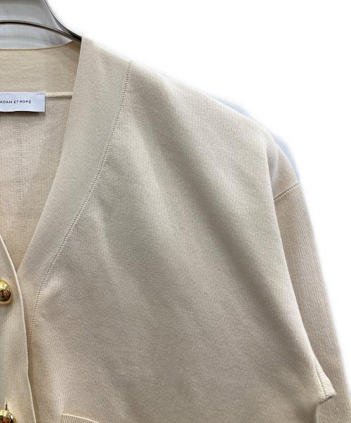 Adam et Rope（アダム エ ロペ）Adam et Rope (アダム エ ロペ) ロゴボタンミドルカーディガン ベージュ サイズ:Fの古着・服飾アイテム
