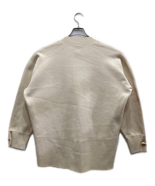 Adam et Rope（アダム エ ロペ）Adam et Rope (アダム エ ロペ) ロゴボタンミドルカーディガン ベージュ サイズ:Fの古着・服飾アイテム