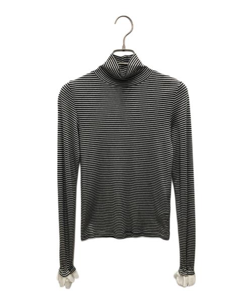 Gypsohila（ジプソフィア）Gypsohila (ジプソフィア) ハイネックカットソー ホワイト×ブラック サイズ:Fの古着・服飾アイテム