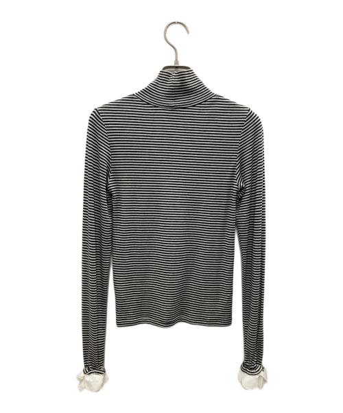 Gypsohila（ジプソフィア）Gypsohila (ジプソフィア) ハイネックカットソー ホワイト×ブラック サイズ:Fの古着・服飾アイテム