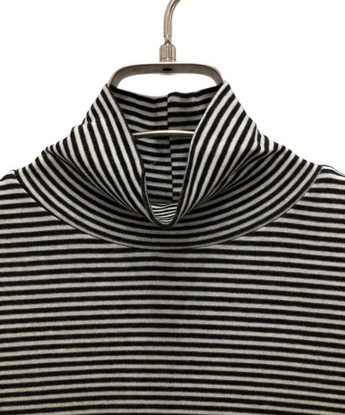 Gypsohila（ジプソフィア）Gypsohila (ジプソフィア) ハイネックカットソー ホワイト×ブラック サイズ:Fの古着・服飾アイテム