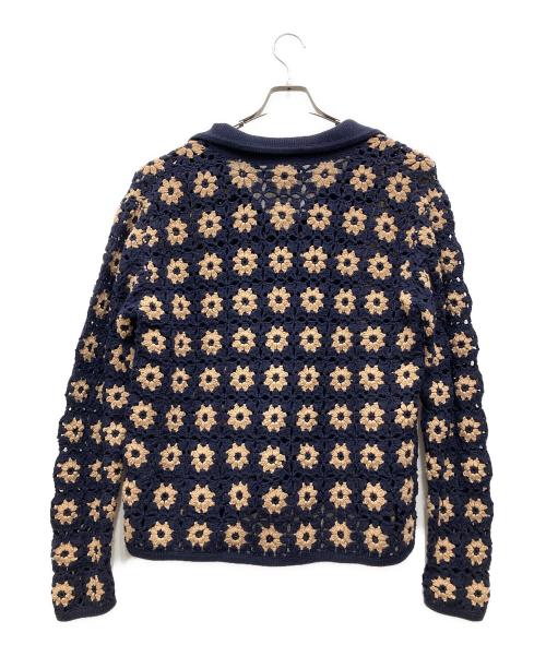 JOURNAL STANDARD relume（ジャーナルスタンダード レリューム）JOURNAL STANDARD relume (ジャーナルスタンダード レリューム) CALIFORNIA クロシェアミ ニットカーディガン ネイビー×ベージュ サイズ:Mの古着・服飾アイテム