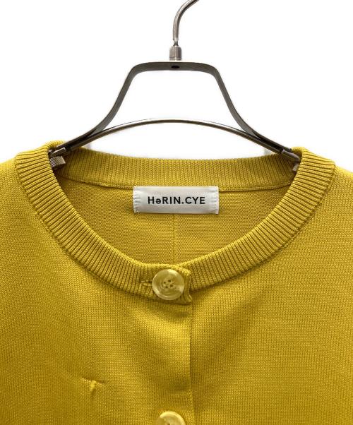 HeRIN.CYE（ヘリンドットサイ）HeRIN.CYE (ヘリンドットサイ) Frill knit cadigan/フリル ニット カーディガン イエロー サイズ:FREEの古着・服飾アイテム