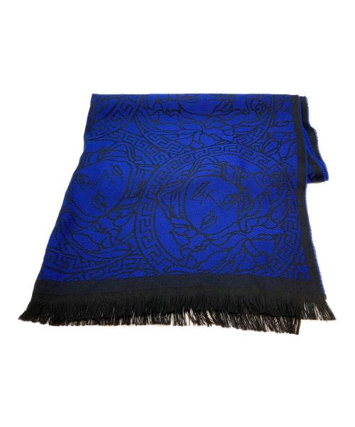 VERSACE（ヴェルサーチェ）VERSACE (ヴェルサーチェ) メデューサウールストール ブルーの古着・服飾アイテム