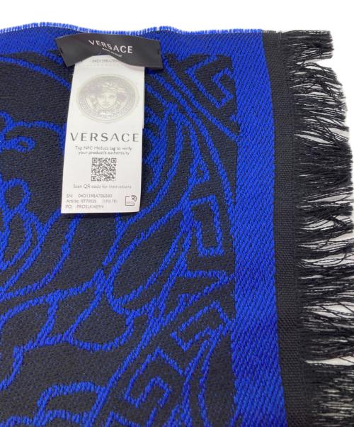 VERSACE（ヴェルサーチェ）VERSACE (ヴェルサーチェ) メデューサウールストール ブルーの古着・服飾アイテム
