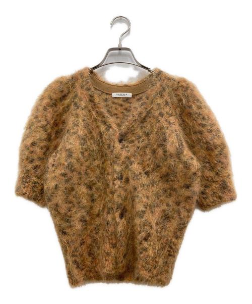 MACPHEE（マカフィー）MACPHEE (マカフィー) レオパード ハーフスリーブカーディガン ブラウン サイズ:Sの古着・服飾アイテム