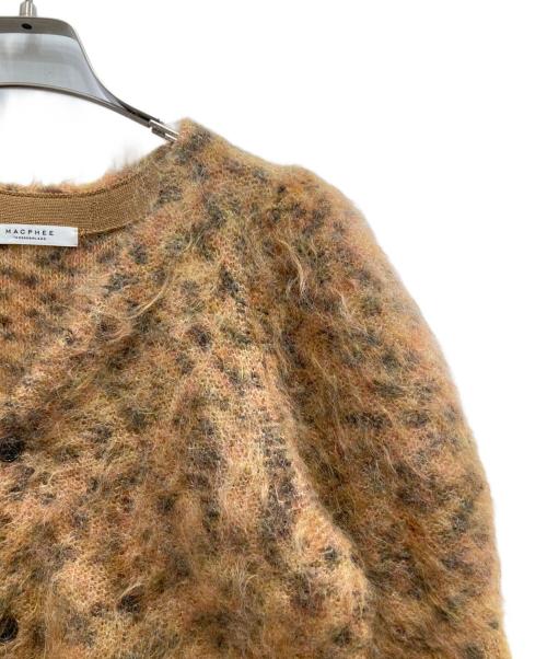 MACPHEE（マカフィー）MACPHEE (マカフィー) レオパード ハーフスリーブカーディガン ブラウン サイズ:Sの古着・服飾アイテム