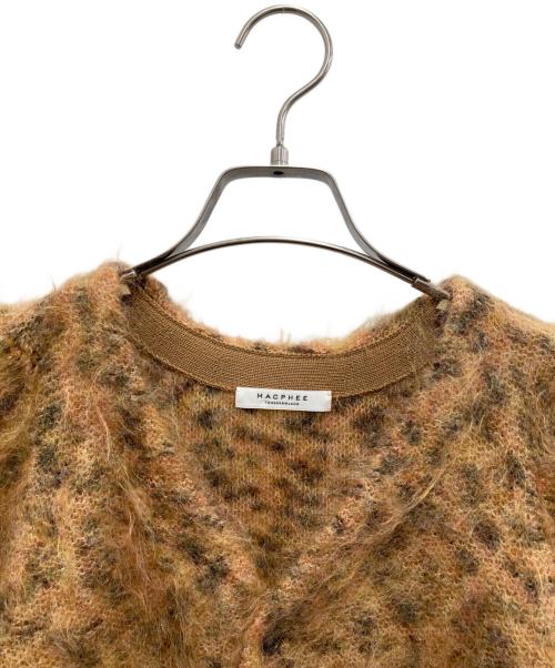 MACPHEE（マカフィー）MACPHEE (マカフィー) レオパード ハーフスリーブカーディガン ブラウン サイズ:Sの古着・服飾アイテム