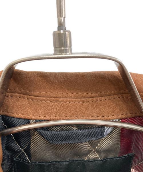 BLACK LABEL CRESTBRIDGE（ブラックレーベル クレストブリッジ）BLACK LABEL CRESTBRIDGE (ブラックレーベル クレストブリッジ) スウェードダブルライダースジャケット ブラウン サイズ:Lの古着・服飾アイテム