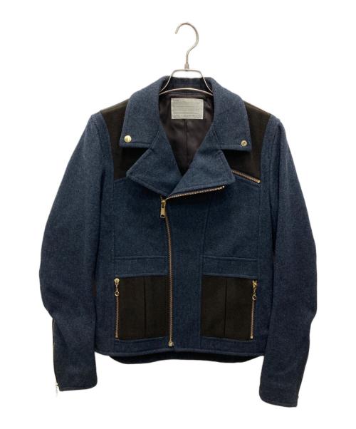 KOLOR（カラー）KOLOR (カラー) ダブルライダースジャケット ネイビー サイズ:2の古着・服飾アイテム