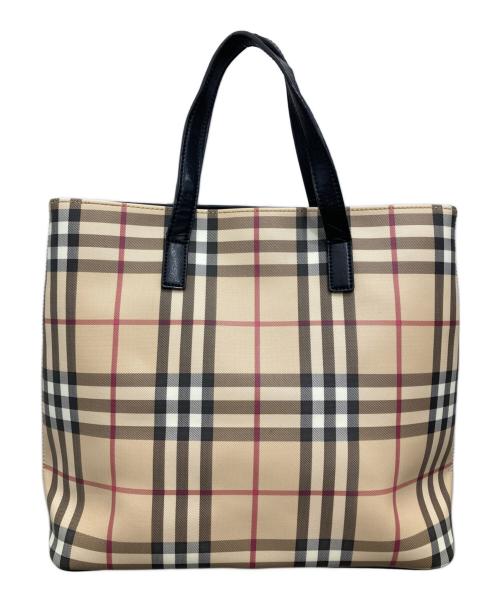 BURBERRY LONDON（バーバリーロンドン）BURBERRY LONDON (バーバリーロンドン) ノヴァチェックハンドバッグ ベージュの古着・服飾アイテム