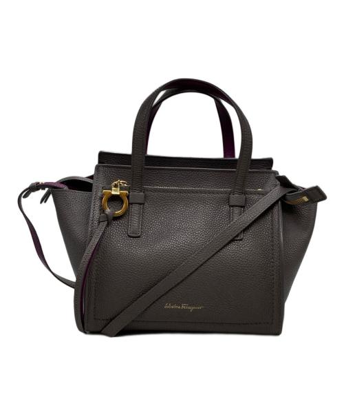 Salvatore Ferragamo（サルヴァトーレ フェラガモ）Salvatore Ferragamo (サルヴァトーレ フェラガモ) エイミー 2WAYショルダーバッグ パープル×グレーの古着・服飾アイテム