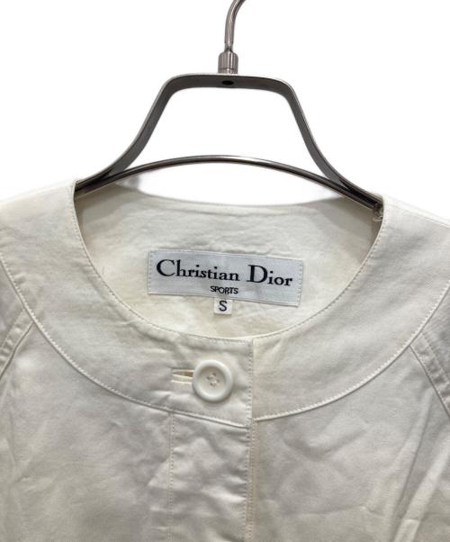 Christian Dior（クリスチャン ディオール）Christian Dior (クリスチャン ディオール) コットンノーカラージャケット ホワイト サイズ:Sの古着・服飾アイテム
