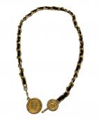 CHANELシャネル）の古着「コインモチーフ ココマークチェーンベルト」｜ブラック×ゴールド
