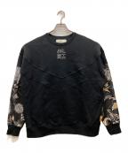 ETROエトロ）の古着「キューブロゴパッチワークスウェットシャツ」｜ブラック