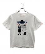 UNIVERSAL OVERALLユニバーサルオーバーオール）の古着「コラボプリントTシャツ」｜ホワイト