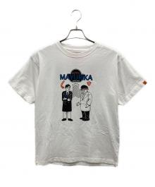 UNIVERSAL OVERALL（ユニバーサルオーバーオール）の古着「コラボプリントTシャツ」｜ホワイト