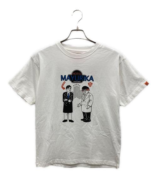 UNIVERSAL OVERALL（ユニバーサルオーバーオール）UNIVERSAL OVERALL (ユニバーサルオーバーオール) コラボプリントTシャツ ホワイト サイズ:S 未使用品の古着・服飾アイテム