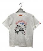 UNIVERSAL OVERALLユニバーサルオーバーオール）の古着「コラボプリントTシャツ」｜ホワイト