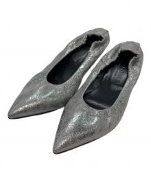 CORSO ROMA 9（コルソローマノーヴェ）の古着「ポインテッドヒールシューズ」｜シルバー