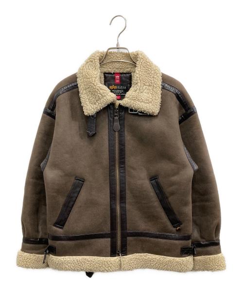 ALPHA（アルファ）ALPHA (アルファ) B-3フェイクムートンジャケット ブラウン サイズ:Sの古着・服飾アイテム