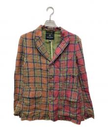 NIGEL CABOURN（ナイジェルケーボン）の古着「リネンチェックジャケット」｜グリーン