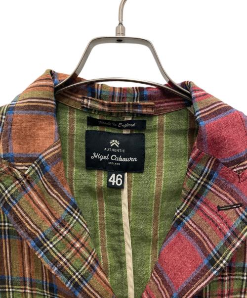 NIGEL CABOURN（ナイジェルケーボン）NIGEL CABOURN (ナイジェルケーボン) リネンチェックジャケット グリーン サイズ:46の古着・服飾アイテム