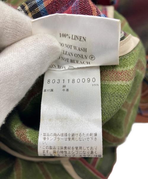 NIGEL CABOURN（ナイジェルケーボン）NIGEL CABOURN (ナイジェルケーボン) リネンチェックジャケット グリーン サイズ:46の古着・服飾アイテム