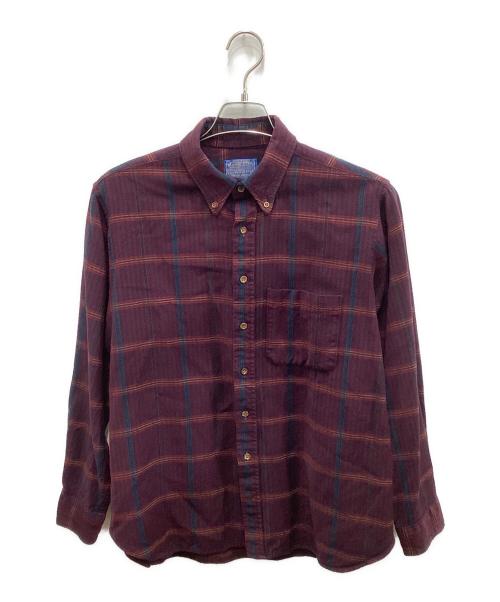 PENDLETON（ペンドルトン）PENDLETON (ペンドルトン) 70's ウールチェックBDシャツ ボルドー サイズ:XLの古着・服飾アイテム