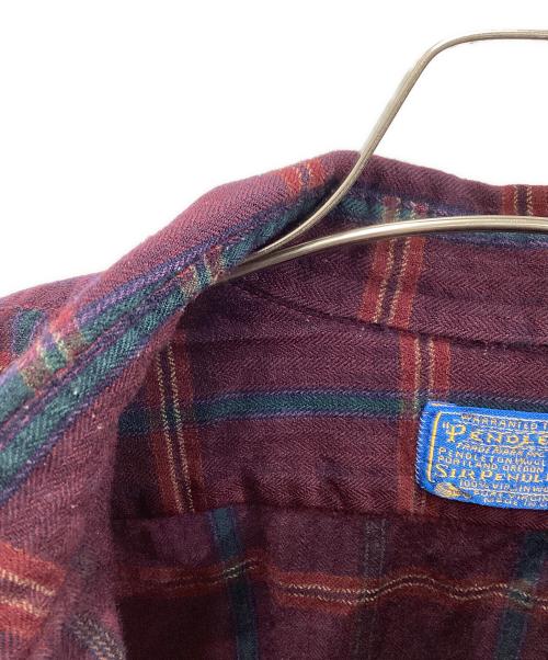 PENDLETON（ペンドルトン）PENDLETON (ペンドルトン) 70's ウールチェックBDシャツ ボルドー サイズ:XLの古着・服飾アイテム