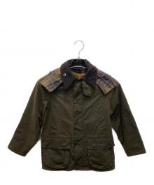 Barbour（バブアー）の古着「KIDSフードライナー付オイルドジャケット」｜カーキ