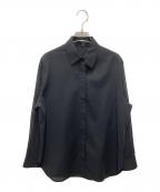 theoryセオリー）の古着「Wool Voile Classic Menswear Shirt」｜ブラック
