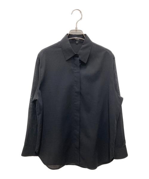 theory（セオリー）theory (セオリー) Wool Voile Classic Menswear Shirt ブラック サイズ:Sの古着・服飾アイテム