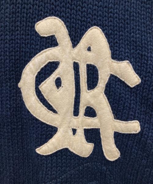 POLO RALPH LAUREN（ポロ・ラルフローレン）POLO RALPH LAUREN (ポロ・ラルフローレン) リネン混ニットジャケット ネイビー サイズ:Mの古着・服飾アイテム