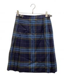 O'NEIL OF DUBLIN（オニールオブダブリン）の古着「チェック柄ラップスカート」｜ブルー