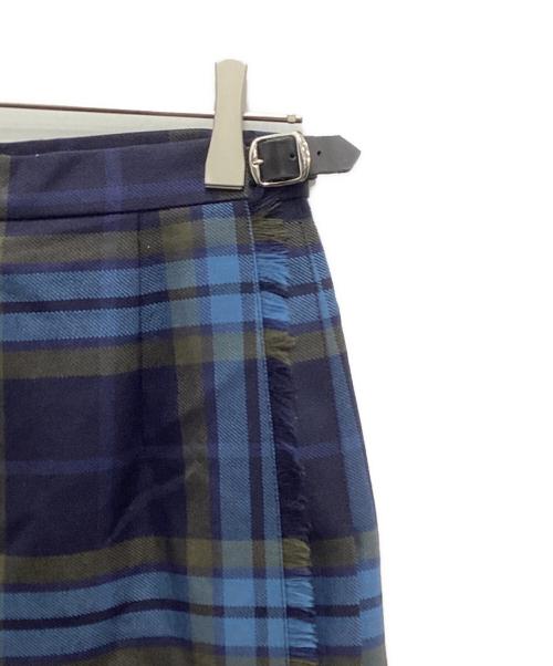 O'NEIL OF DUBLIN（オニールオブダブリン）O'NEIL OF DUBLIN (オニールオブダブリン) チェック柄ラップスカート ブルー サイズ:8の古着・服飾アイテム
