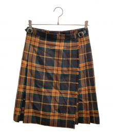 O'NEIL OF DUBLIN（オニールオブダブリン）の古着「チェック柄ラップスカート」｜ブラウン×グリーン