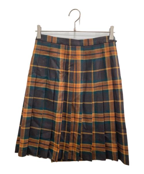 O'NEIL OF DUBLIN（オニールオブダブリン）O'NEIL OF DUBLIN (オニールオブダブリン) チェック柄ラップスカート ブラウン×グリーン サイズ:38の古着・服飾アイテム