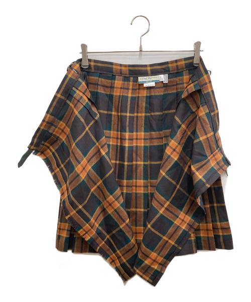 O'NEIL OF DUBLIN（オニールオブダブリン）O'NEIL OF DUBLIN (オニールオブダブリン) チェック柄ラップスカート ブラウン×グリーン サイズ:38の古着・服飾アイテム