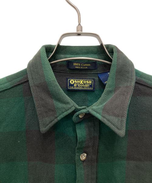 OSH KOSH B'gosh（オシュコシュ ビゴッシュ）OSH KOSH B'gosh (オシュコシュ ビゴッシュ) ヴィンt-ジチェックシャツ グリーン×ベージュ サイズ:Lの古着・服飾アイテム